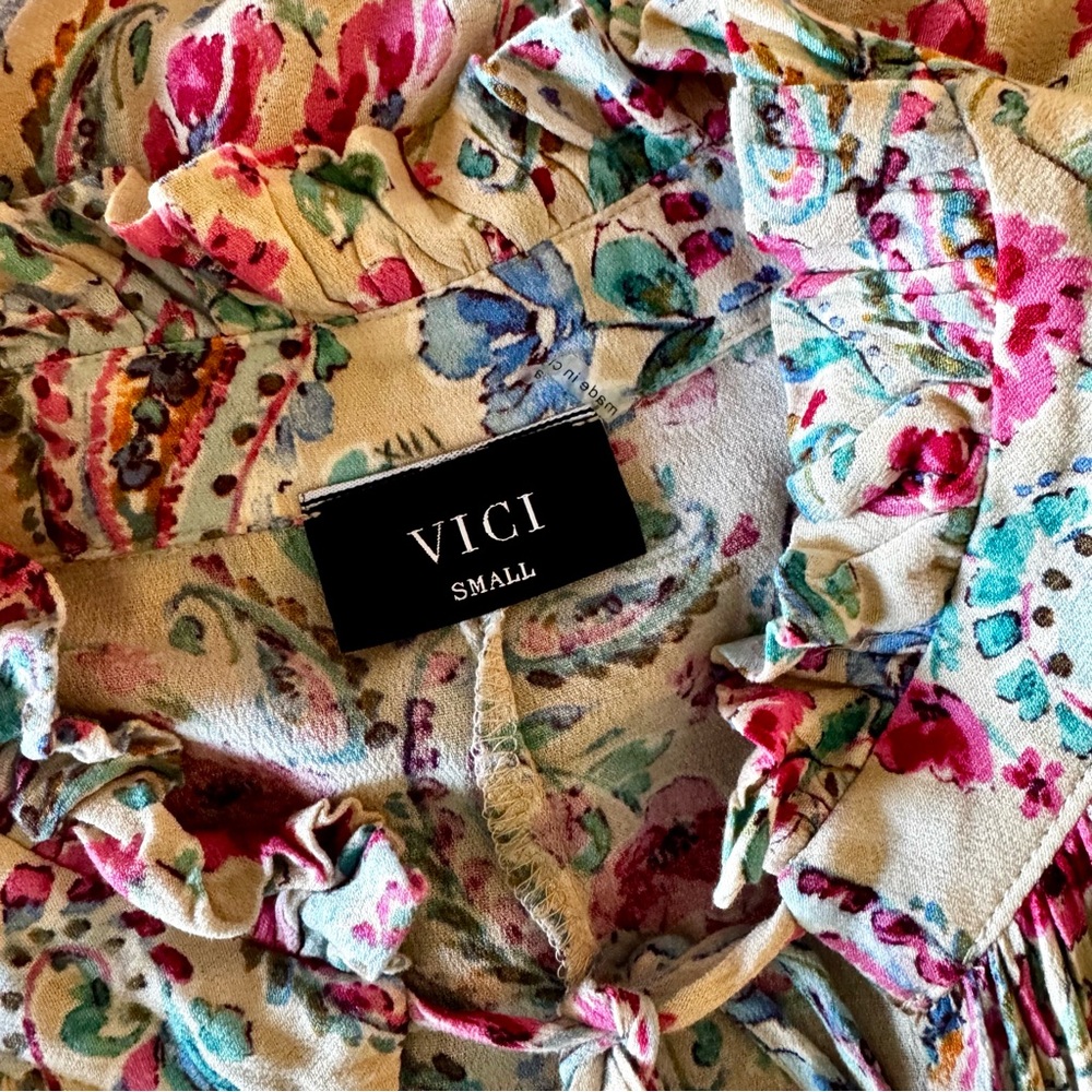Floral print oversized VICI tiered maxi dress XL / XXL - Picture 10 of 13